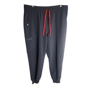 Figs Zamora Jogger scrub pants womens XL/P Gray zip pocket nurse medical office